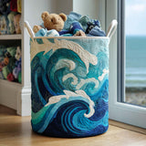 Coastal Quilted Laundry Basket – Design 0008