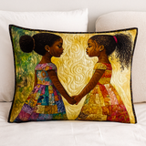 Golden Connection Quilted Cushion Cover