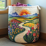 Spring Meadow Quilted Laundry Basket