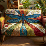Blossom Symphony Dragonfly | Quilted Sofa Cover Collection