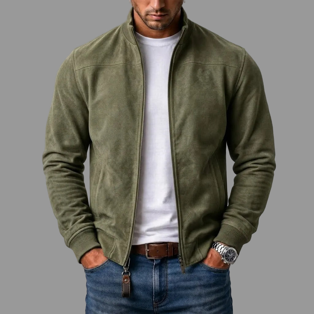 Trevor | Suede-Effect Bomber Jacket
