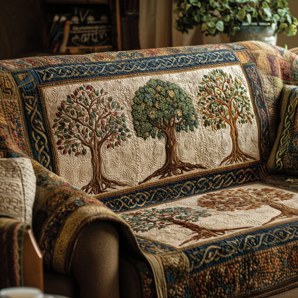 Nature Roots – Style 2 | Quilted Sofa Cover Collection
