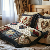 Autumn Hearts Quilted Cushion Cover
