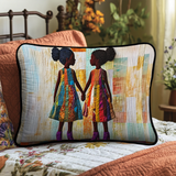 Joined Hands Quilted Cushion Cover