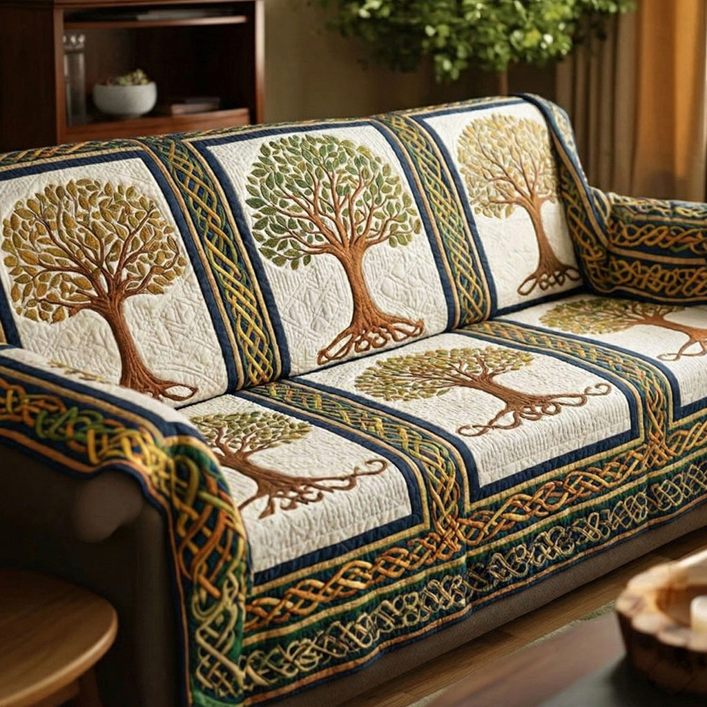 Nature Roots – Style 3 | Quilted Sofa Cover Collection