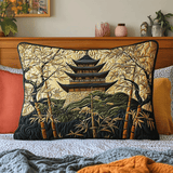 Japanese Pagoda & Golden Path Quilted Cushion Cover