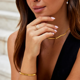 Peace Crystal Gold-Tone Vine Ring