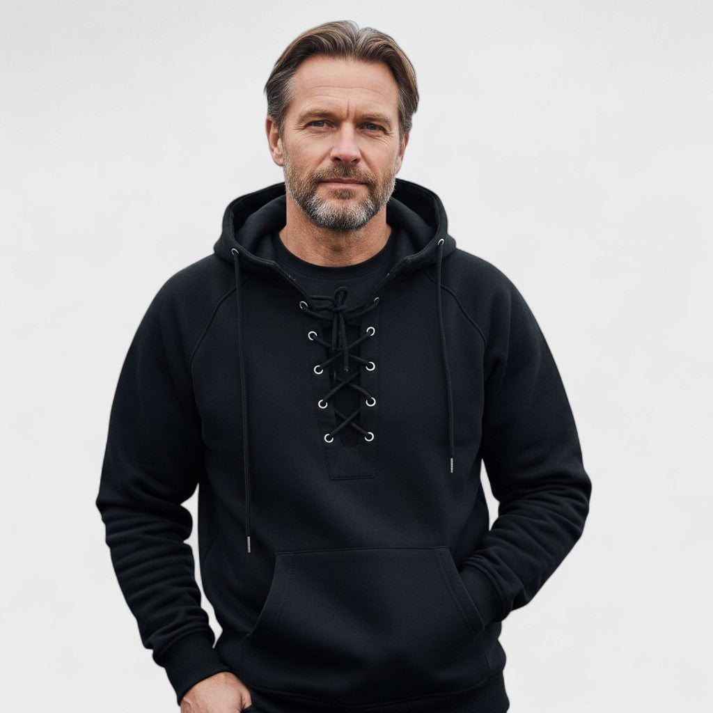 Louis men's lace-up hooded sweatshirt at Anne London, catalogue view 3