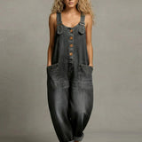 Andrea Denim Jumpsuit with Pockets