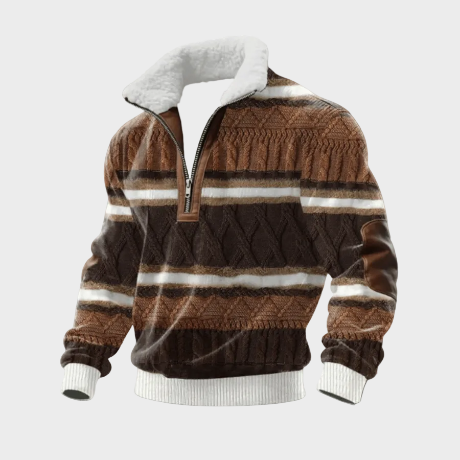 Marcus men's contrast-yoke half-zip jumper at Anne London, catalogue view 12