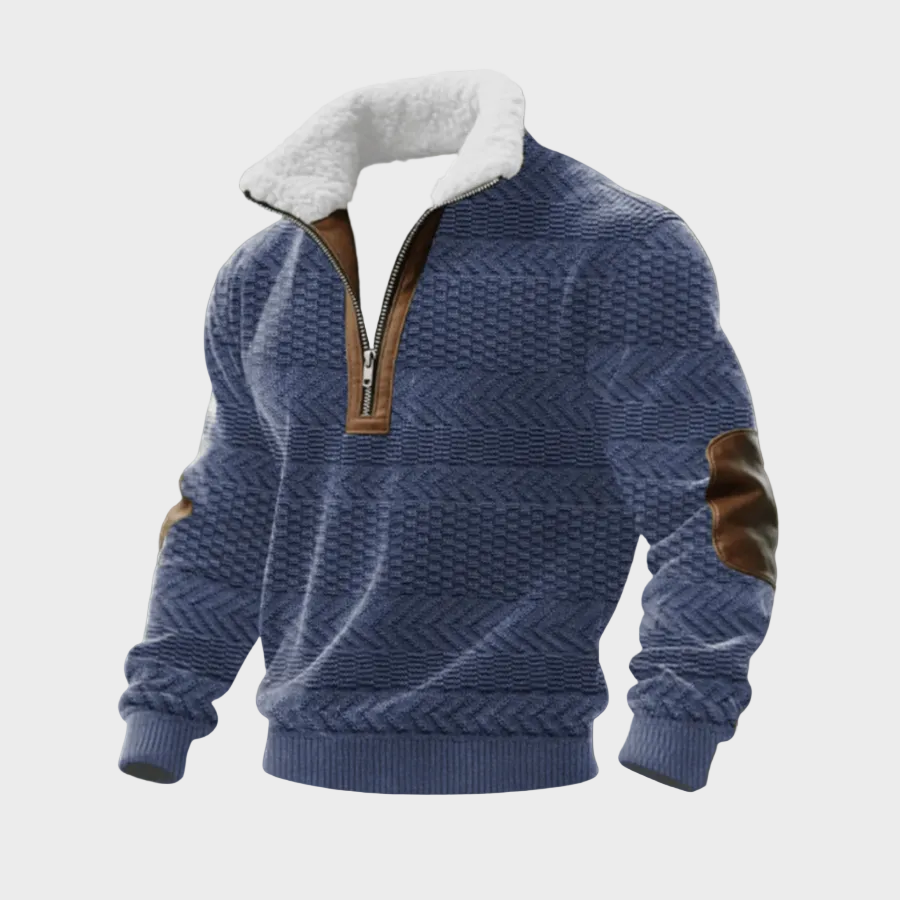 Marcus men's contrast-yoke half-zip jumper at Anne London, catalogue view 13