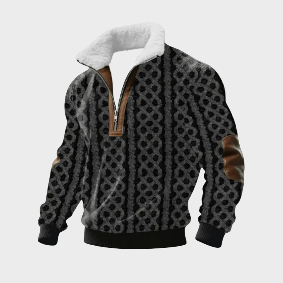 Marcus men's contrast-yoke half-zip jumper at Anne London, catalogue view 14