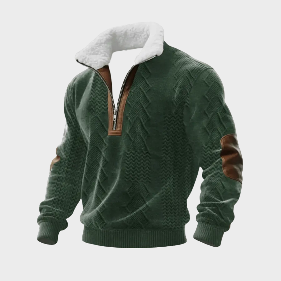 Marcus men's contrast-yoke half-zip jumper at Anne London, catalogue view 4