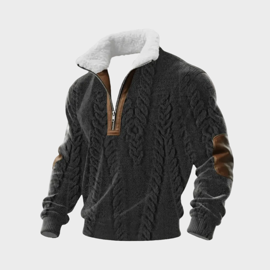 Marcus men's contrast-yoke half-zip jumper at Anne London, catalogue view 5