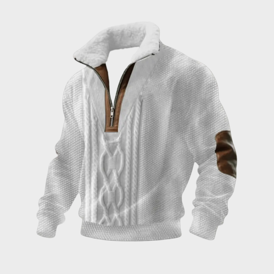 Marcus men's contrast-yoke half-zip jumper at Anne London, catalogue view 6
