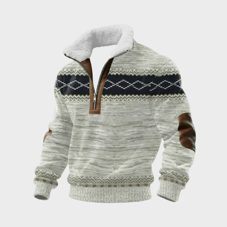 Marcus men's contrast-yoke half-zip jumper at Anne London, catalogue view 9