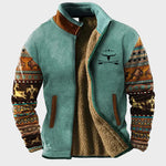 Matthew men's pattern-sleeve fleece jacket at Anne London, catalogue view 3