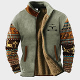 Matthew men's pattern-sleeve fleece jacket at Anne London, catalogue view 4
