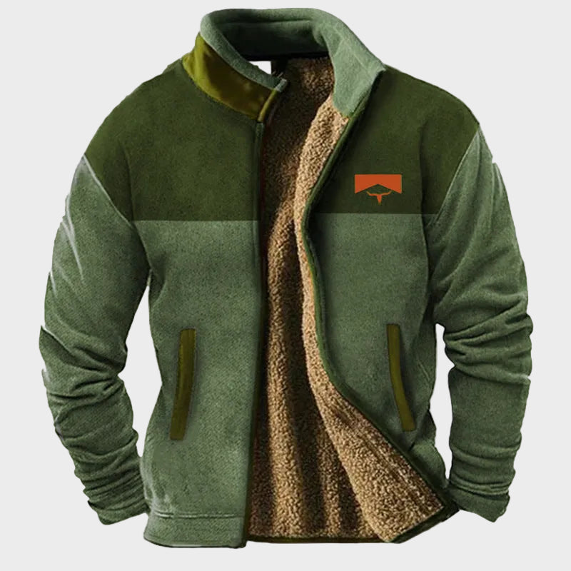 Matthew men's pattern-sleeve fleece jacket at Anne London, catalogue view 7