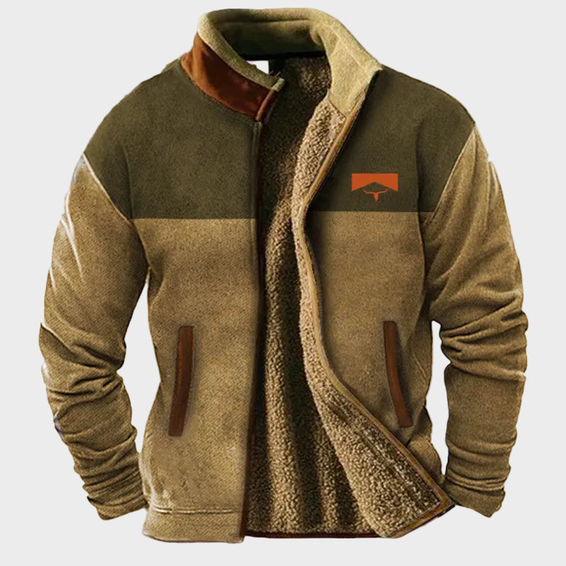Matthew men's pattern-sleeve fleece jacket at Anne London, catalogue view 9