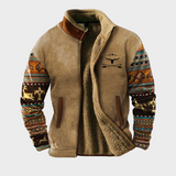 Matthew men's pattern-sleeve fleece jacket at Anne London, catalogue view 1