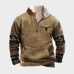 Martin men's pattern-sleeve half-zip sweatshirt at Anne London, catalogue view 2