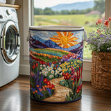 Quilted laundry basket – floral motif – NCU0DV741
