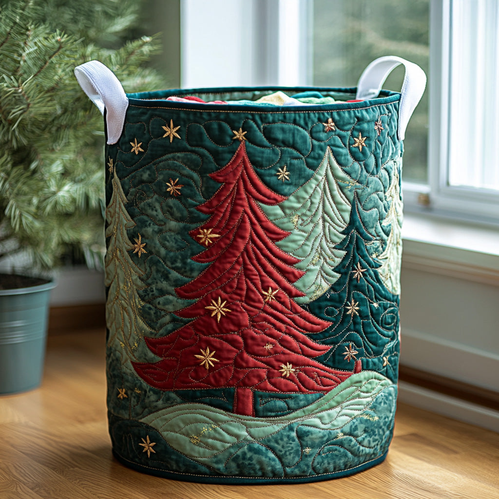 Christmas Quilted Laundry Basket – Design 0028