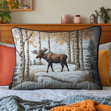 Moose on the Trail Quilted Cushion Cover