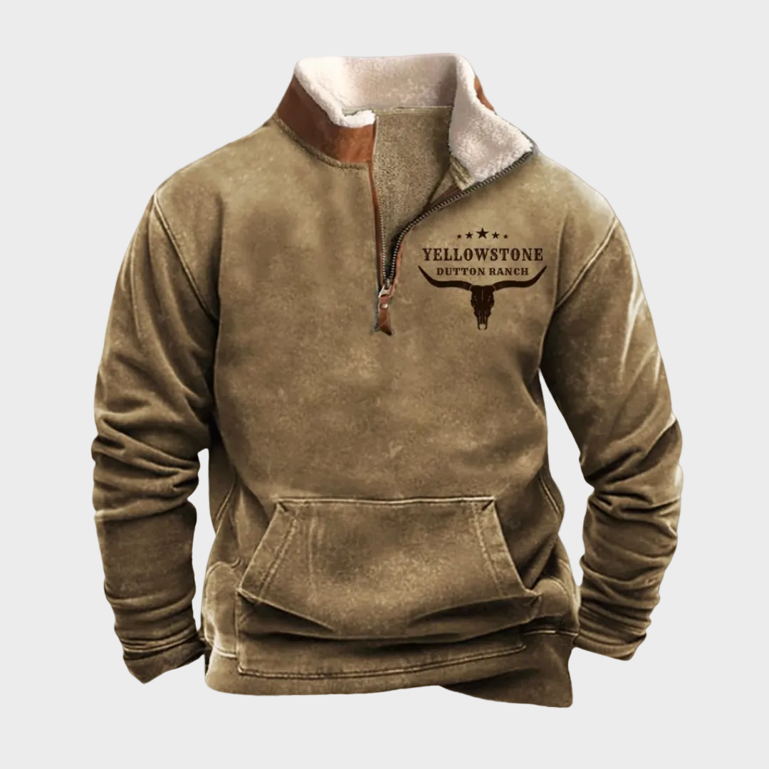 Noah men's sherpa-style collar half-zip fleece at Anne London, catalogue view 1
