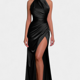 Katarina Halter Dress with Dramatic Side Split