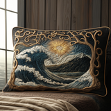 Ocean Waves Quilted Cushion Cover