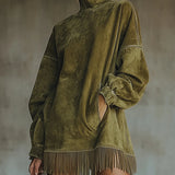 Gabriella High Neck Fringe Dress
