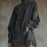 Gabriella High Neck Fringe Dress