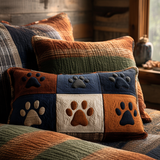 Meadow & Footprints Quilted Cushion Cover