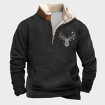 Peter men's deer-motif half-zip sweatshirt at Anne London, catalogue view 3