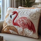 Pink Flamingo Quilted Cushion Cover