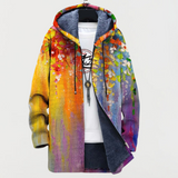 Women's Painterly Art Print Hooded Cardigan by Anne London, image 2 of 2
