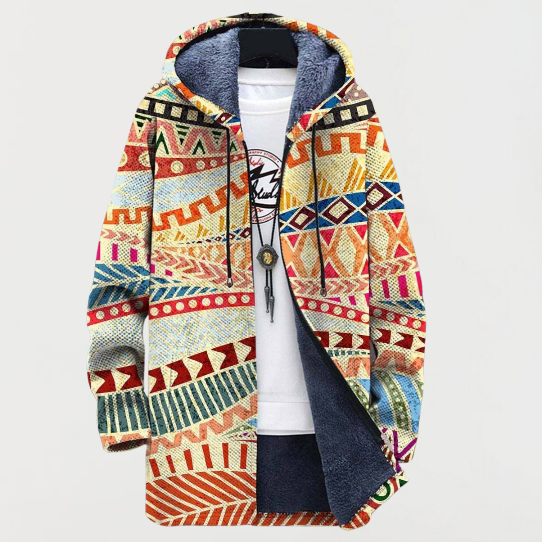 Women's Kaleidoscope Print Hooded Cardigan by Anne London, image 2 of 2