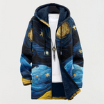 Women's Starry Night Art Print Hooded Cardigan by Anne London, image 1 of 2