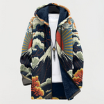 Women's Japanese Mountain & Sun Print Hoodie by Anne London, image 2 of 2