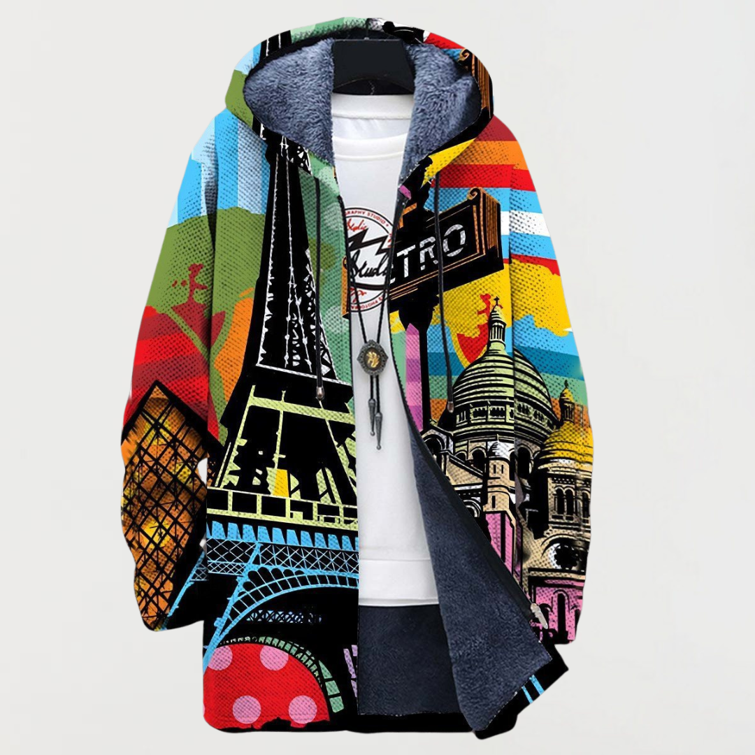 Women's Paris Print Hoodie by Anne London, image 2 of 2