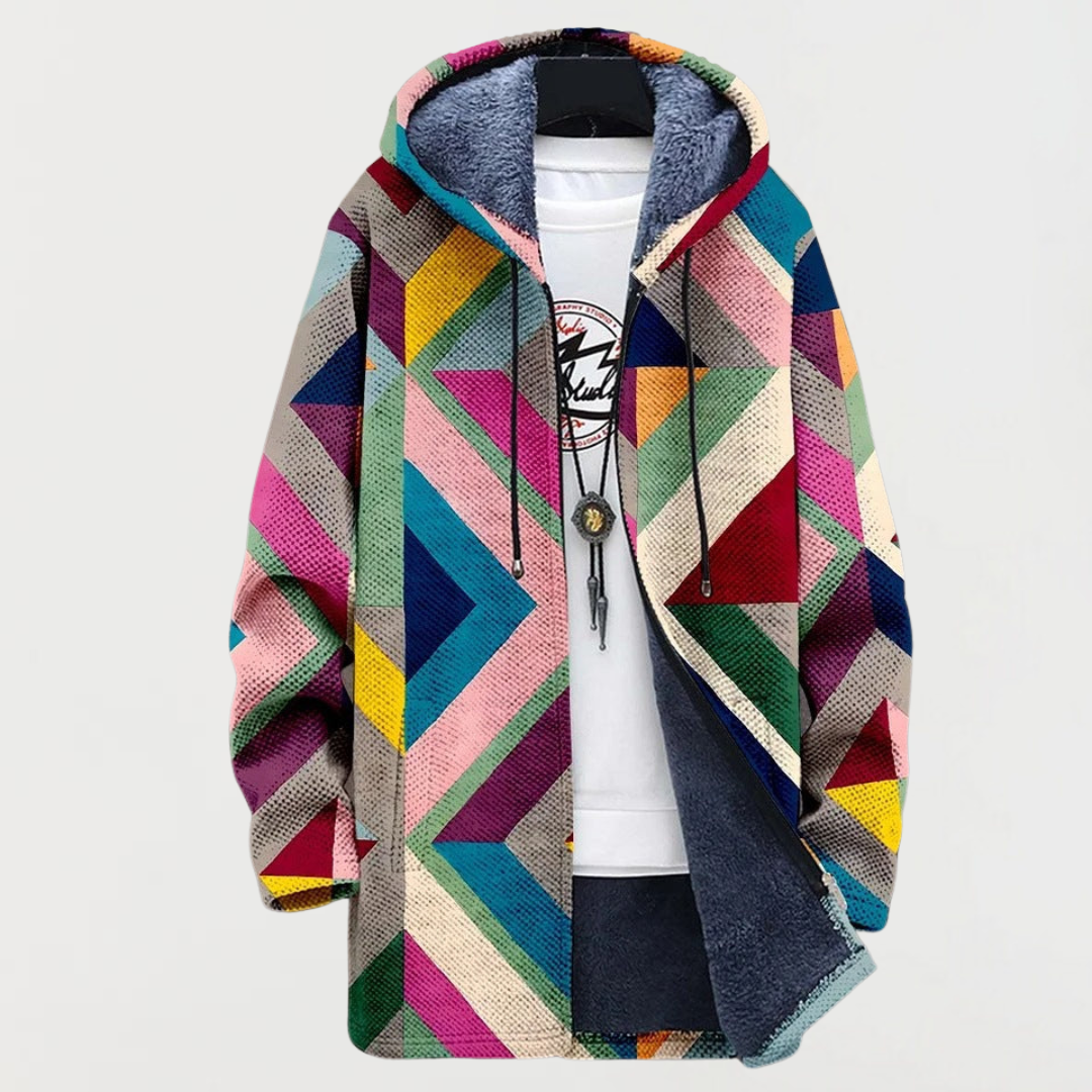 Women's Colourful Geometric Print Hoodie by Anne London, image 1 of 2