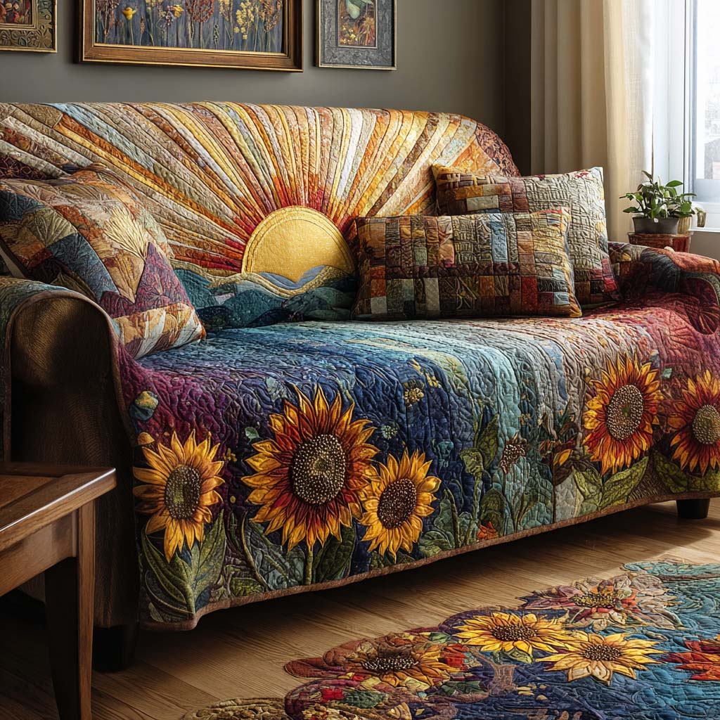 Wild Meadow – Style 2 | Quilted Sofa Cover Collection