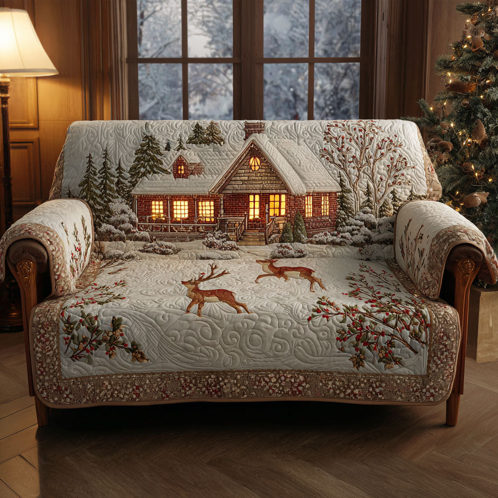 Holiday Welcome Cabin | Quilted Sofa Cover Collection