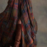 Beatrice Long Belted Check Dress