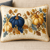 Rustic Blue Gathering Quilted Cushion Cover