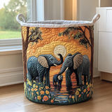 Elephant Quilted Laundry Basket – Design 0621