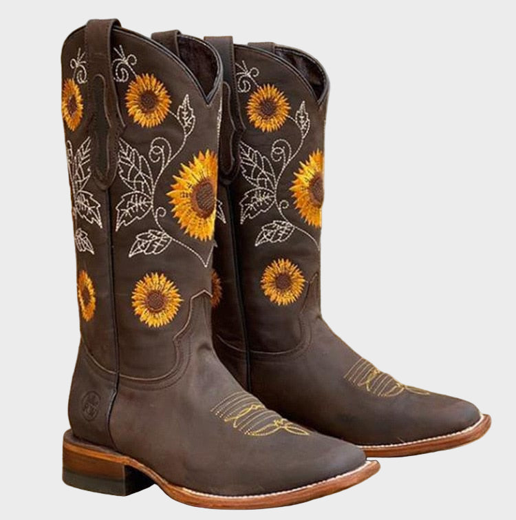 Delphine Sunflower Western Boots