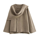 Elena Puffer Coat with Asymmetric Scarf